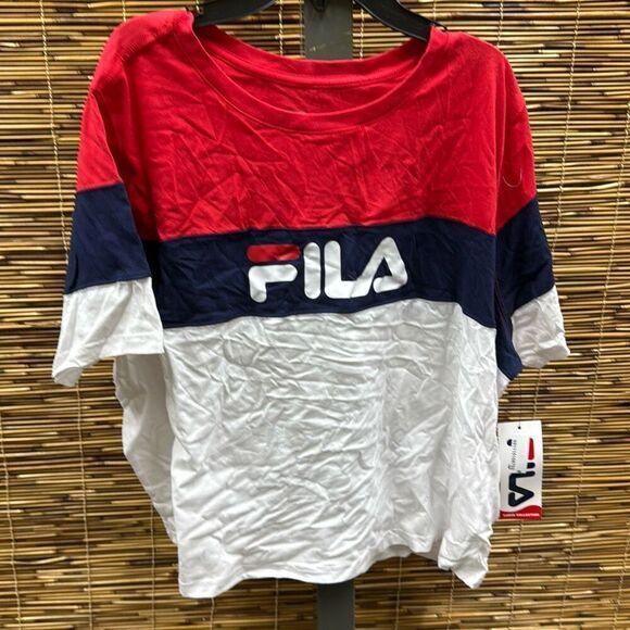 Fila Women's Plus Size Check It Out Cotton Colorblocked T-Shirt Size 3X - Picture 2 of 3